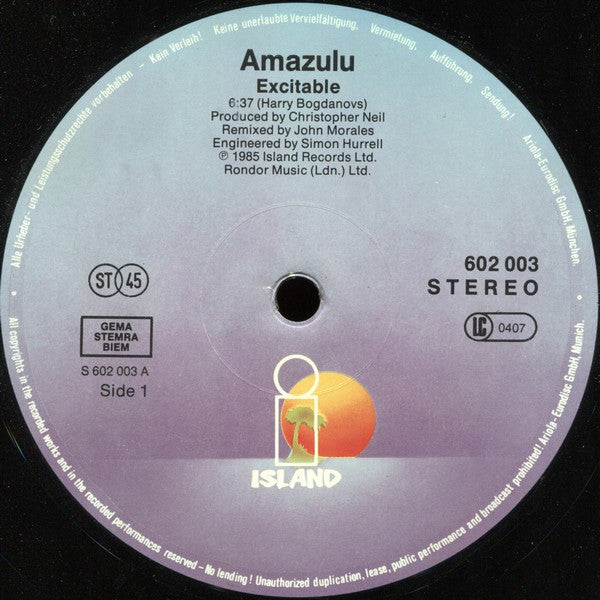 Amazulu : Excitable (12",45 RPM,Maxi-Single)