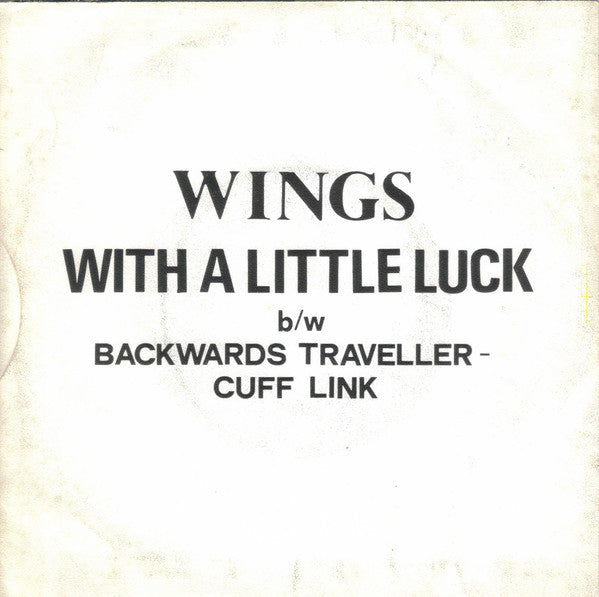 Wings (2) : With A Little Luck (7",45 RPM,Single,Stereo)
