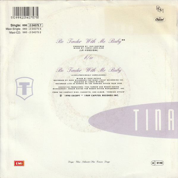 Tina Turner : Be Tender With Me Baby (7",45 RPM,Single)