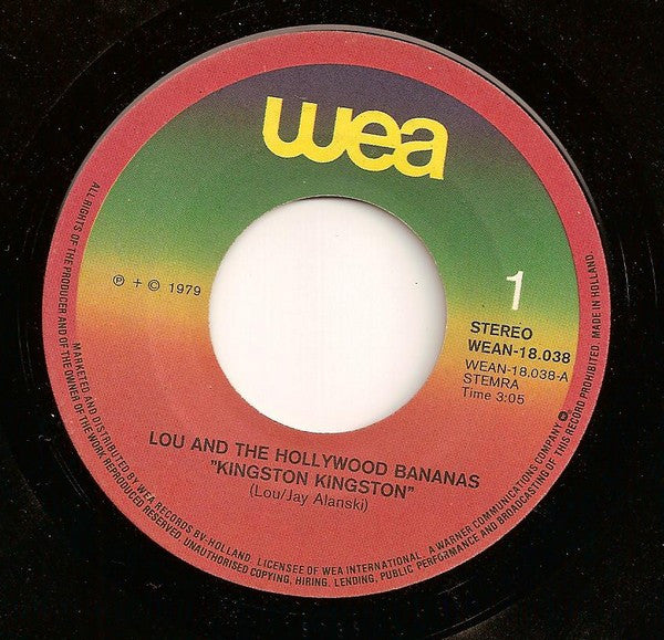 Lou & The Hollywood Bananas : Kingston Kingston (7",45 RPM,Single)