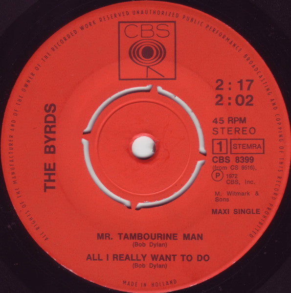 Byrds, The : Mr. Tambourine Man / All I Really Want To Do / Turn! Turn! Turn! (7",45 RPM,Maxi-Single,Stereo)