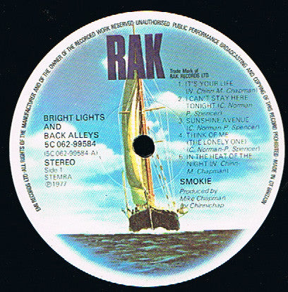 Smokie : Bright Lights And Back Alleys (LP,Album)