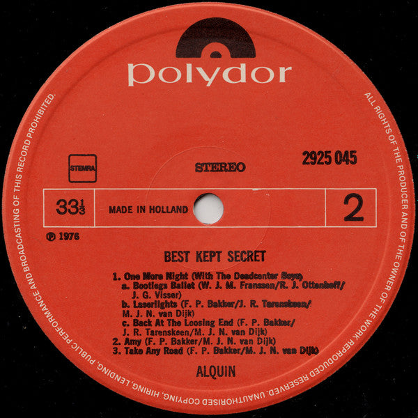 Alquin : Best Kept Secret (LP,Album,Stereo)