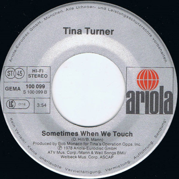 Tina Turner : Viva La Money (7",45 RPM,Single,Stereo)