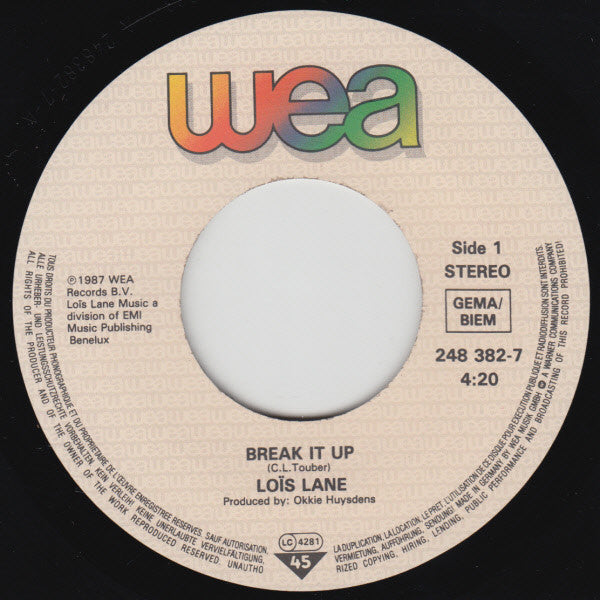 Loïs Lane : Break It Up! (7",45 RPM,Single)