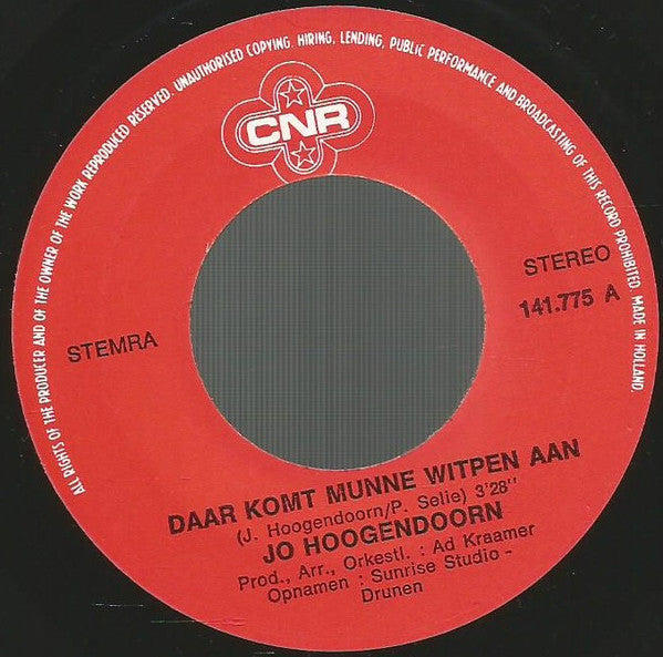 Jo Hoogendoorn : Daar Komt Munne Witpen Aan (7",45 RPM,Single)