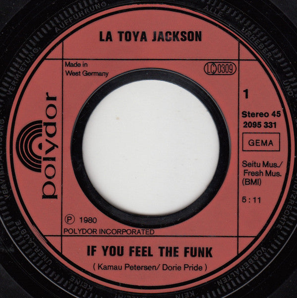 La Toya Jackson : If You Feel The Funk (7",45 RPM,Single,Stereo)