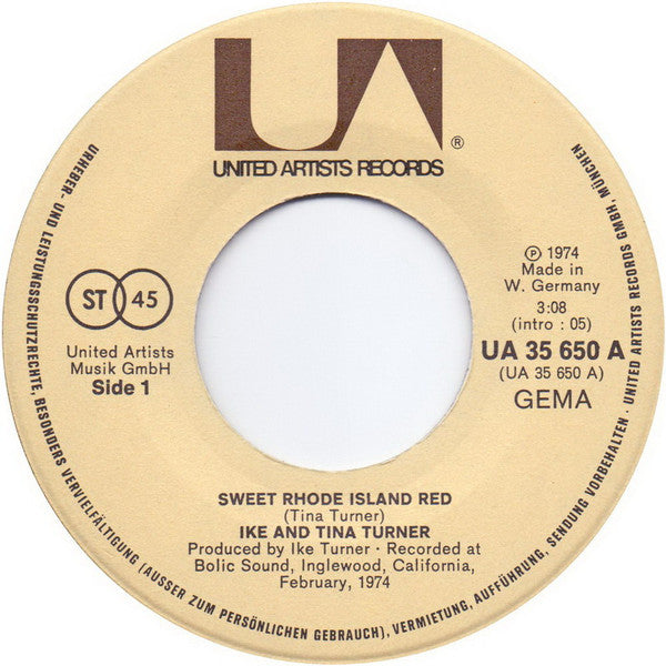 Ike & Tina Turner : Sweet Rhode Island Red (7",45 RPM,Single)