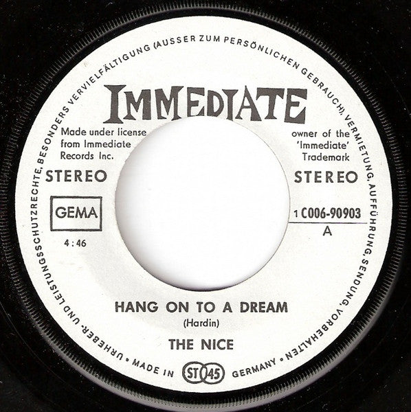 Nice, The : Hang On To A Dream / Diary Of An Empty Day (7",Single,45 RPM,Stereo)