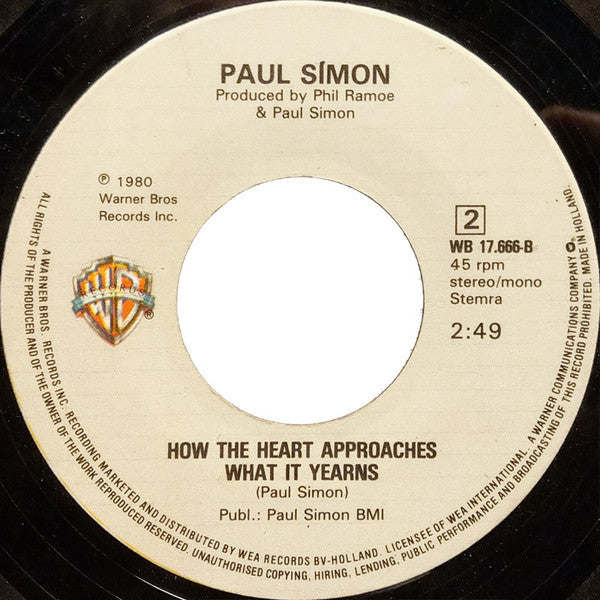 Paul Simon : Late In The Evening (7",45 RPM,Single)