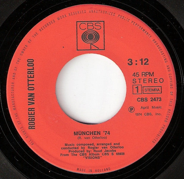 Rogier Van Otterloo : München '74 (7",Single,45 RPM)