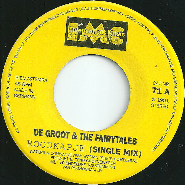 De Groot & The Fairytales : Roodkapje (45 RPM,7",Single,Stereo)