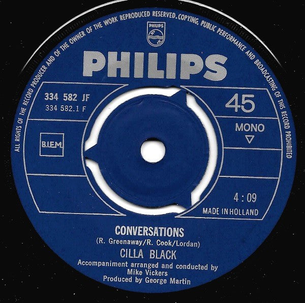 Cilla Black : Conversations (7",45 RPM)