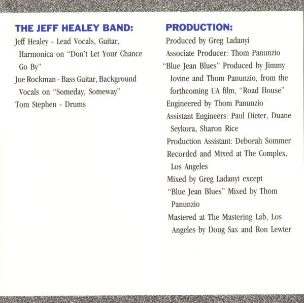 Jeff Healey Band, The : See The Light (Album)