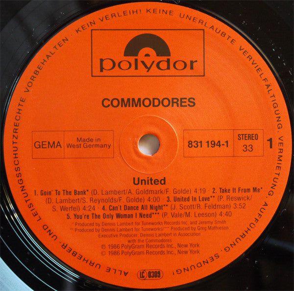 Commodores : United (LP,Album)