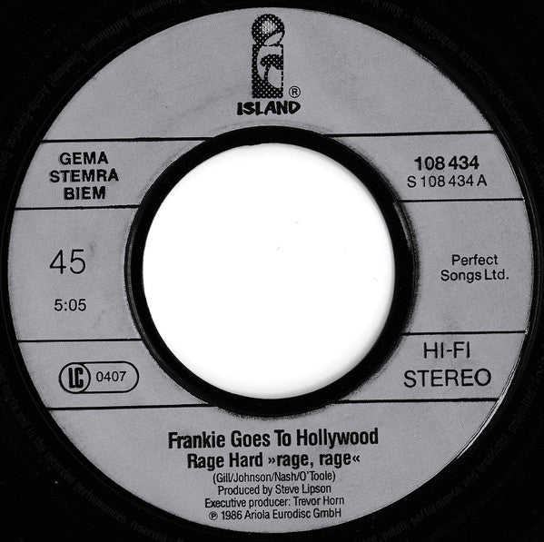 Frankie Goes To Hollywood : Rage Hard (7",45 RPM,Single)