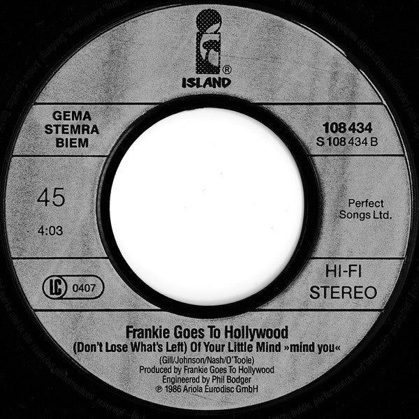 Frankie Goes To Hollywood : Rage Hard (7",45 RPM,Single)