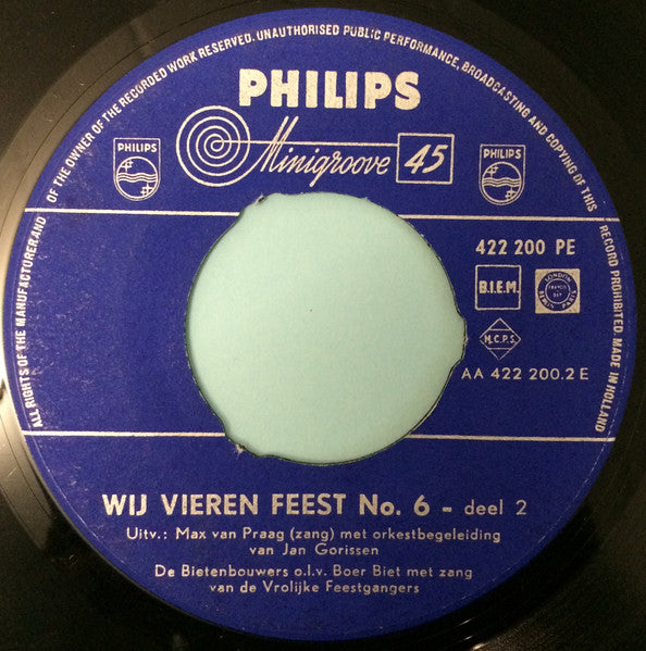 De Bietenbouwers : Wij vieren feest No. 6 (7",Mini-Album)