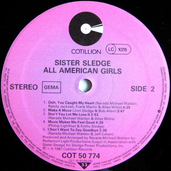 Sister Sledge : All American Girls (LP,Album)