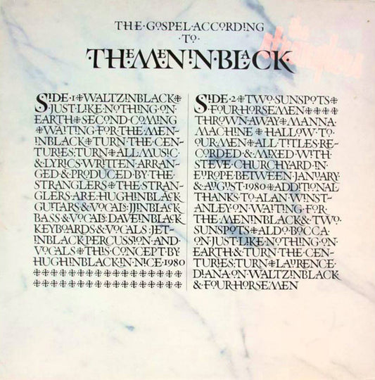 The Stranglers : The Gospel According To The Meninblack (LP, Album, Gat)