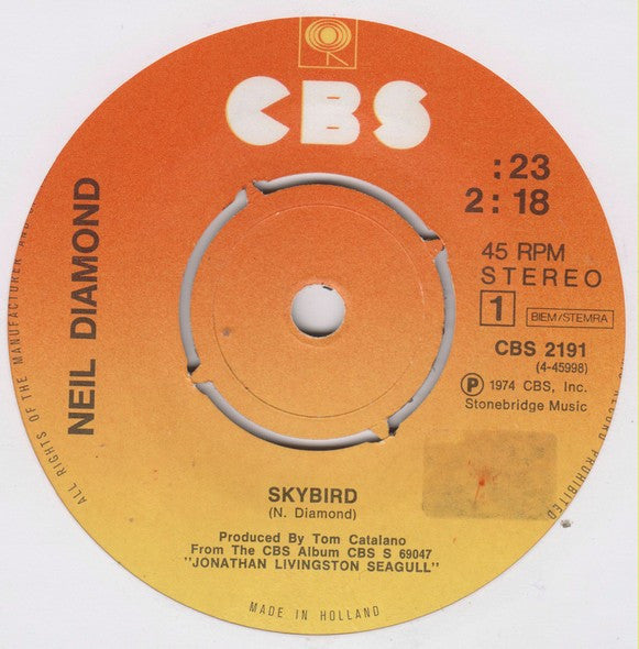 Neil Diamond : Skybird (7",Single,45 RPM)