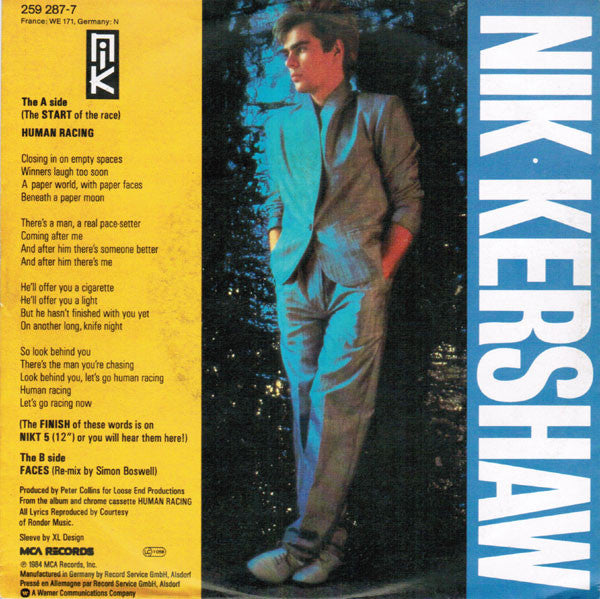 Nik Kershaw : Human Racing (7",45 RPM,Single)