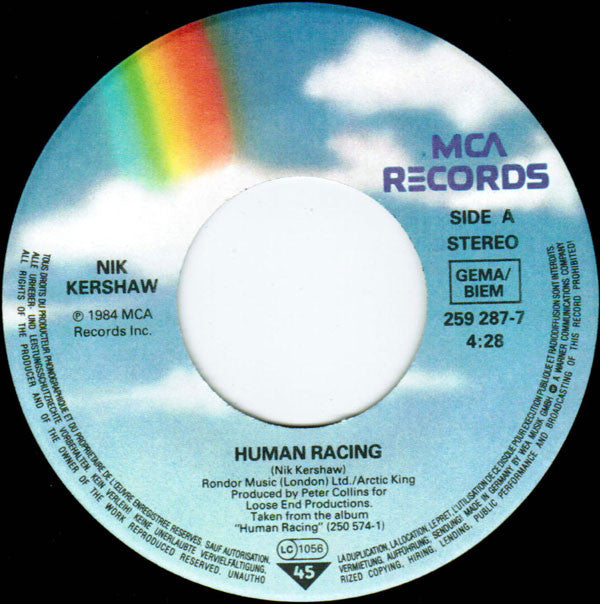 Nik Kershaw : Human Racing (7",45 RPM,Single)