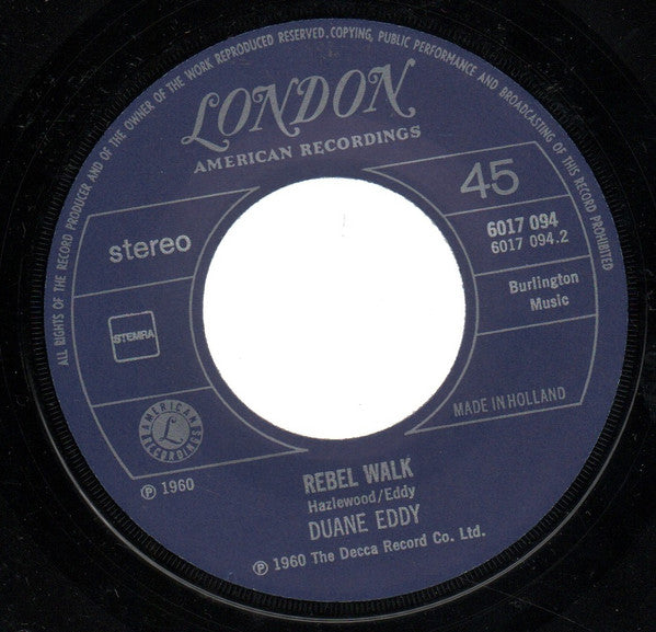 Duane Eddy : Because They're Young (7",45 RPM,Single,Reissue,Stereo)