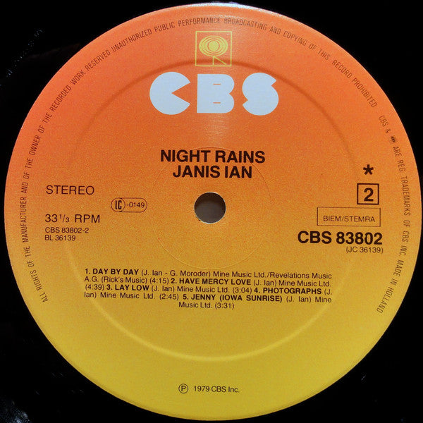 Janis Ian : Night Rains (LP,Album)