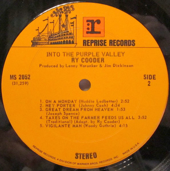 Ry Cooder : Into The Purple Valley (LP,Album)