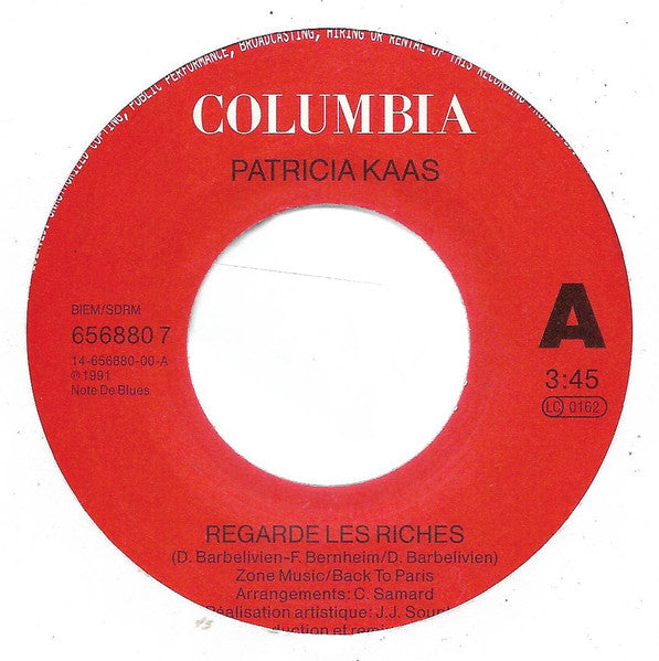Patricia Kaas : Regarde Les Riches (7",45 RPM,Single)
