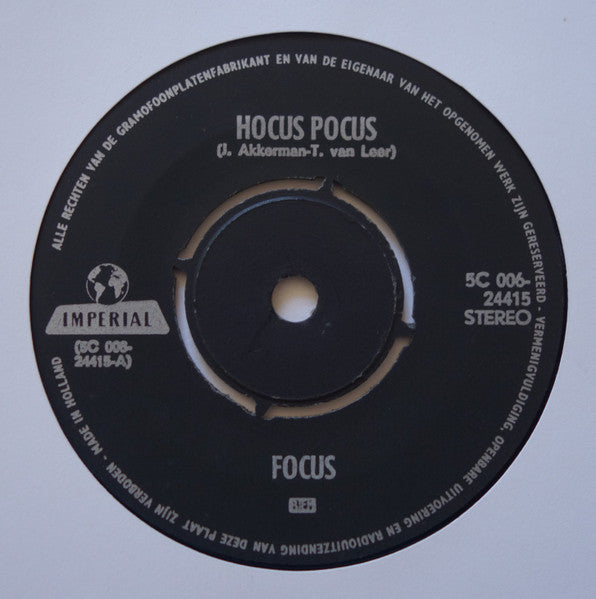 Focus (2) : Hocus Pocus / Janis (7",45 RPM,Single,Stereo)