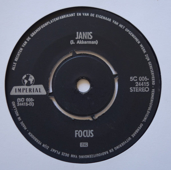 Focus (2) : Hocus Pocus / Janis (7",45 RPM,Single,Stereo)