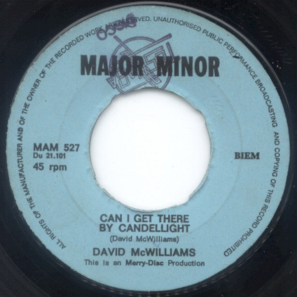 David McWilliams : Can I Get There By Candlelight / Marlena (7",Single,45 RPM)