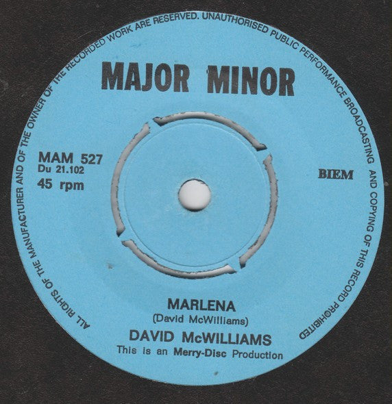 David McWilliams : Can I Get There By Candlelight / Marlena (7",Single,45 RPM)