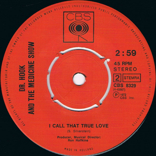 Dr. Hook & The Medicine Show : Carry Me Carrie (7",45 RPM,Single,Stereo)