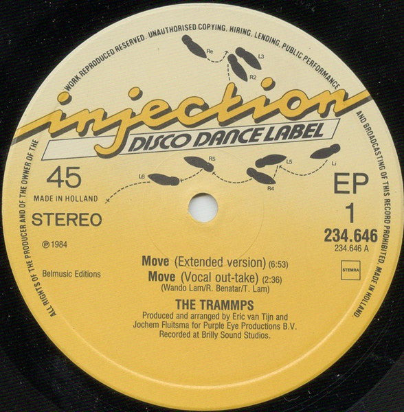Trammps, The : Move (12",45 RPM,EP,Maxi-Single,Stereo)