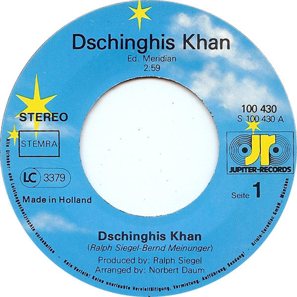 Dschinghis Khan : Dschinghis Khan / Sahara (7",Single,45 RPM)