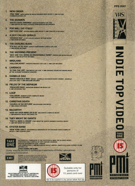 Various : Indie Top Video (Take One) (Compilation,Stereo,Mono,PAL)