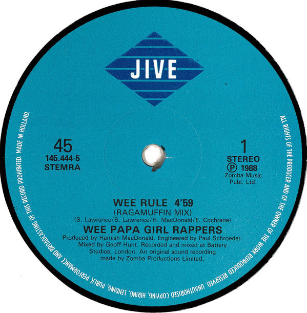 Wee Papa Girl Rappers : Wee Rule (12",45 RPM)