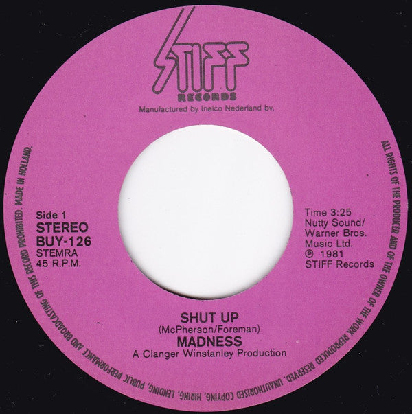 Madness : Shut Up (7",45 RPM,Single)