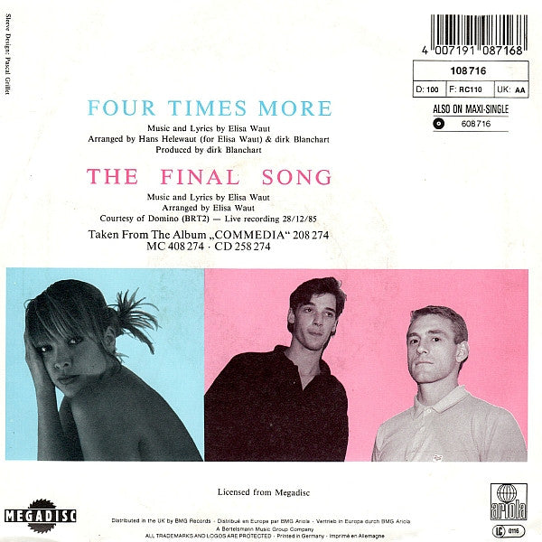 Elisa Waut : Four Times More (7",45 RPM,Single,Stereo)