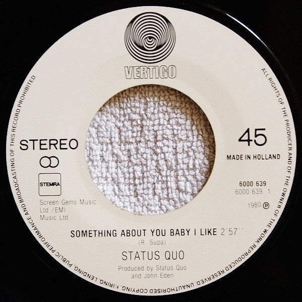 Status Quo : Something About You Baby I Like (7",45 RPM,Single,Stereo)
