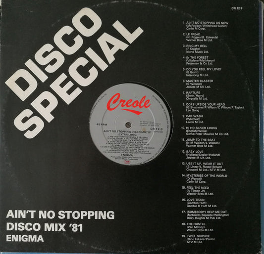 Enigma (2) : Ain't No Stopping Disco Mix '81 (12",45 RPM,Single)