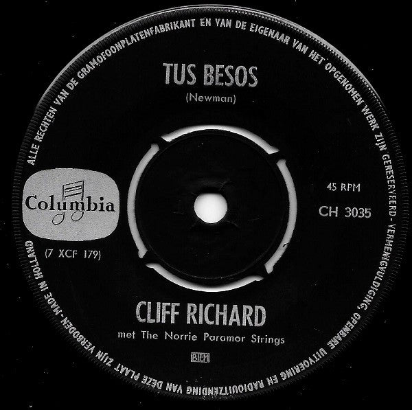 Cliff Richard : Maria No Mas / Tus Besos (7",45 RPM,Single)