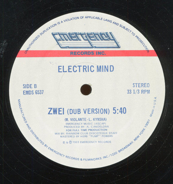 Electric Mind : Pick Me Up (Can We Go) (12",33 ⅓ RPM)