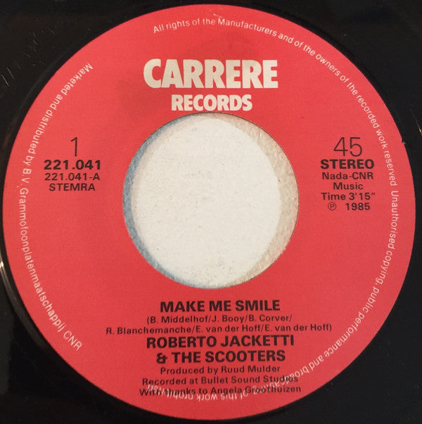 Roberto Jacketti & The Scooters : Make Me Smile (7",45 RPM,Single)