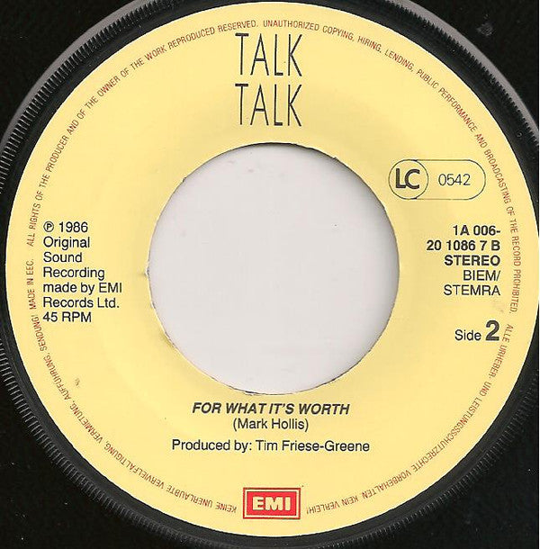 Talk Talk : Living In Another World (7",Single,45 RPM)