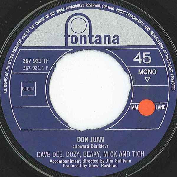 Dave Dee, Dozy, Beaky, Mick & Tich : Don Juan (7",45 RPM,Single,Mono)