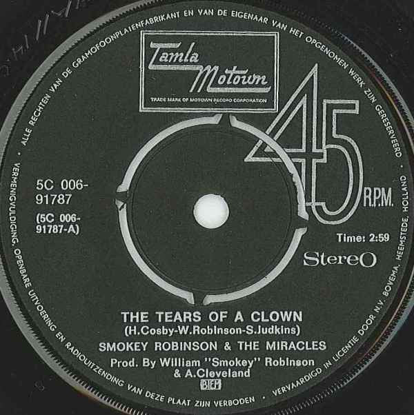 Smokey Robinson & Miracles, The : The Tears Of A Clown (7",45 RPM,Single)